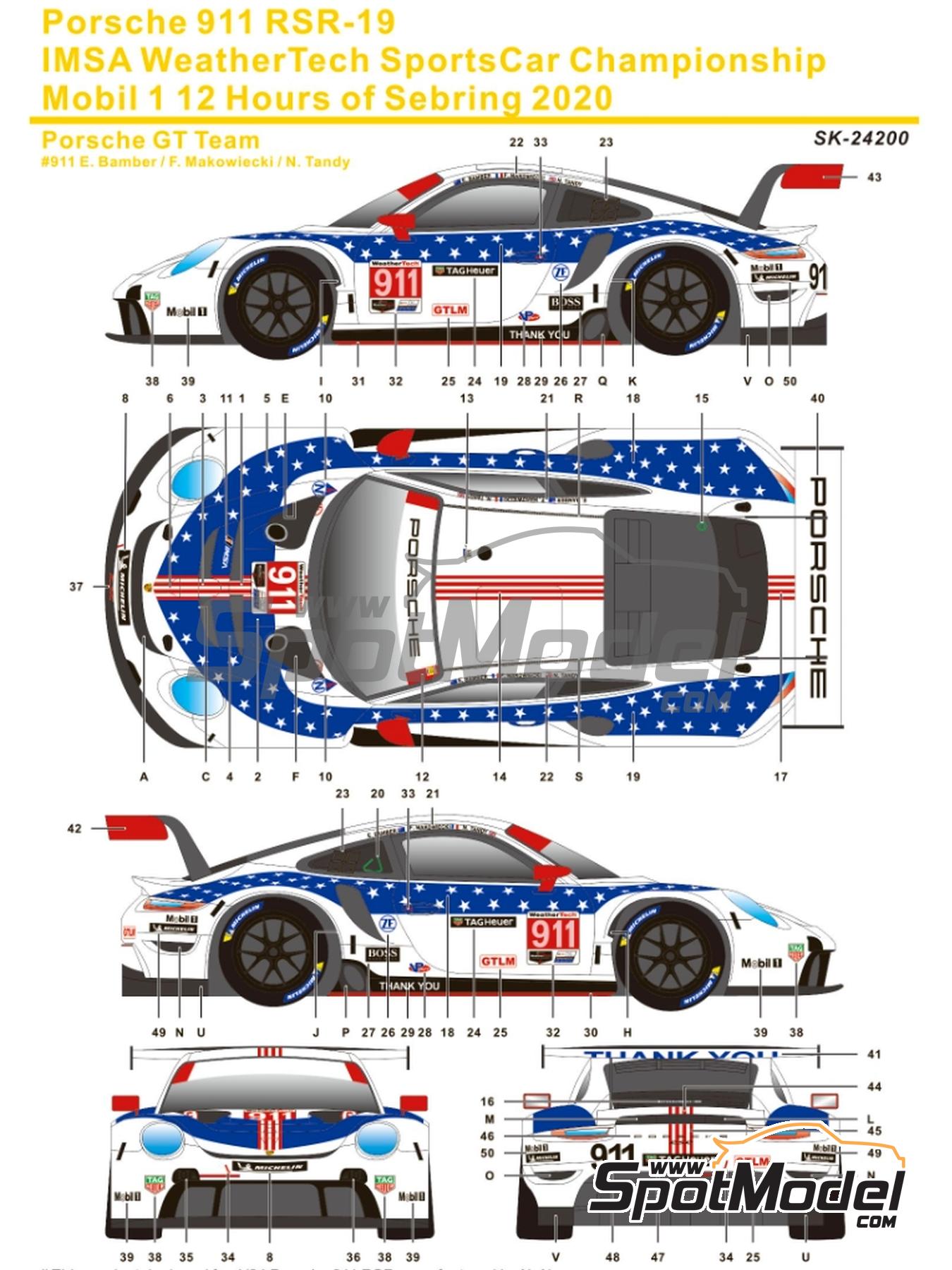 SK Decals SK24200: Marking / livery 1/24 scale - Porsche 911 RSR